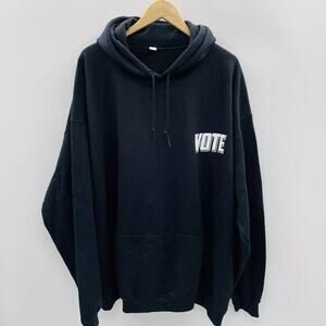 VOTE - Long Sleeve Graphic Hoodie Sweatshirt - Black - Mens Size XL NWT